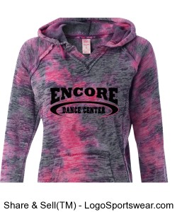 Weatherproof Ladies Courtney Burnout V-Notch Hooded Sweatshirt Design Zoom